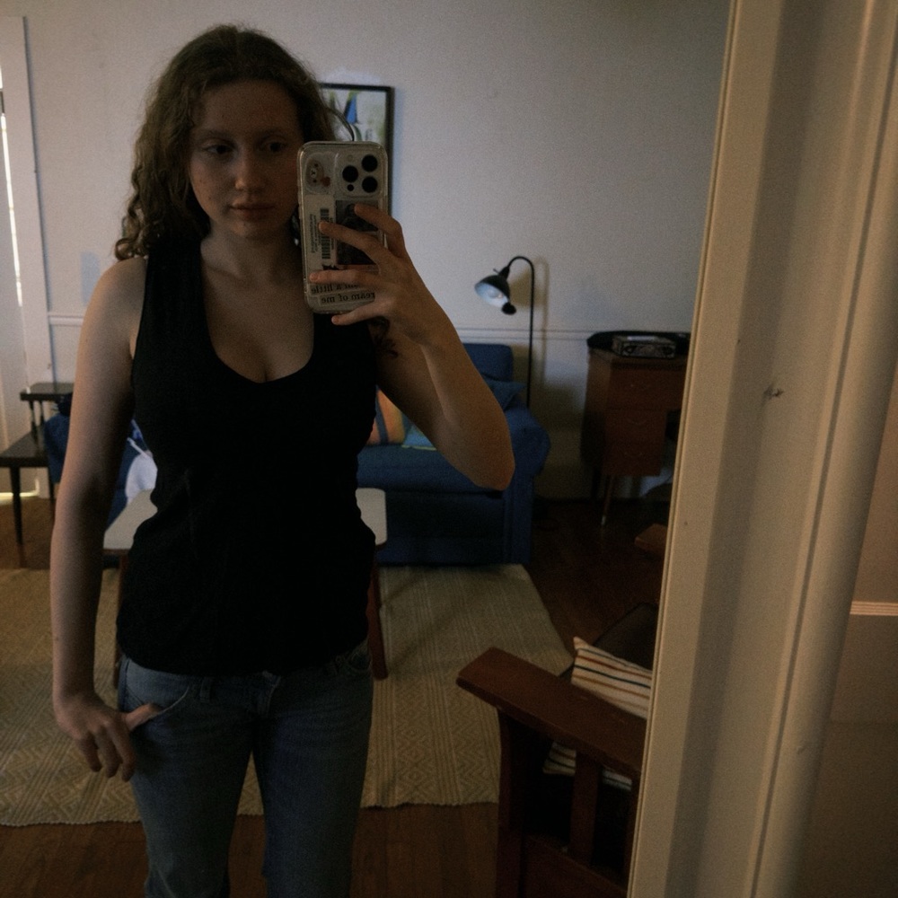 Madewell black V-neck top